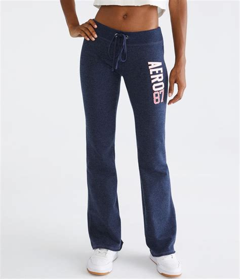 Aeropostale Womens Fit Flare Sweatpants Navy Blue Size L