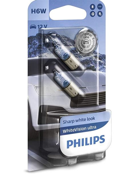 Juego De Lamparas Philips H6W White Vision Ultra 12036bvb2 Totcar