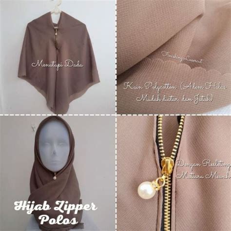 Jilbab Zipper Resleting Segi Empat Instan Bella Square Lasercut