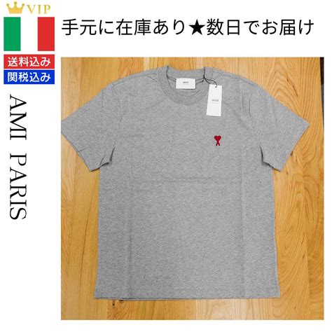 【楽天市場】ami Paris アミパリス Ami De Coeur クラシックフィット Tシャツ オーガニックコットン ジャージーtシャツ M グレー メンズ レディース ロゴ カジュアル