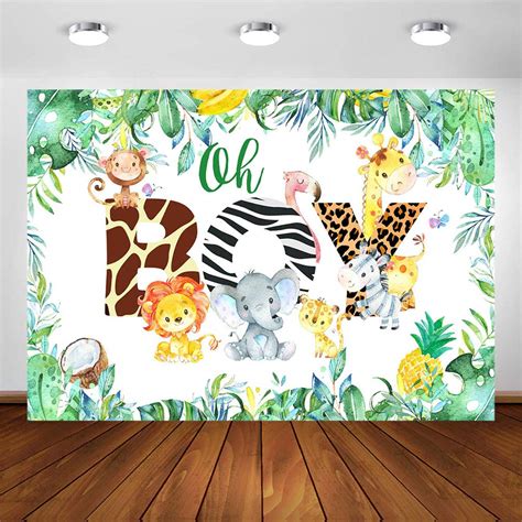 Buy Comophoto Jungle Safari Party Backdrop For Boy Baby Shower Tropical