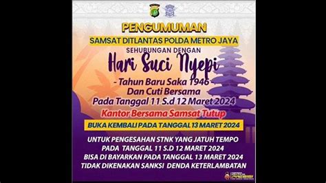 Libur Nasional Samsat Keliling Kota Kabupaten Bekasi Dan Karawang