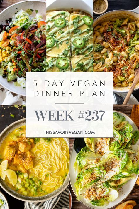 Weekly Vegan Dinner Plan 237 This Savory Vegan