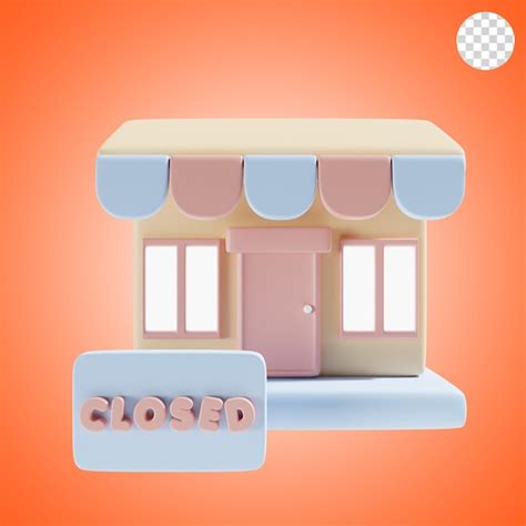 Premium Psd Closed Sign For Shop 3d Illustration