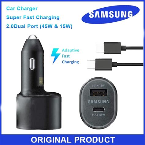 Samsung S20 S21 Carregador De Carro Original Super Rápido 45w 15w