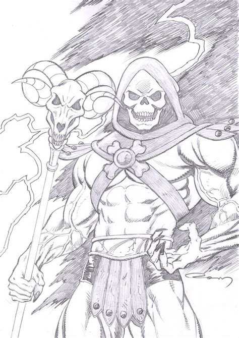 Skeletor By Ron Adriano Skeletor Heman Cartoon Sketches Doll Drawing