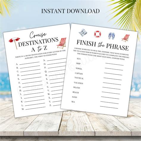 Cruise Games Printable Family Cruise Games Cruise Printable - Etsy