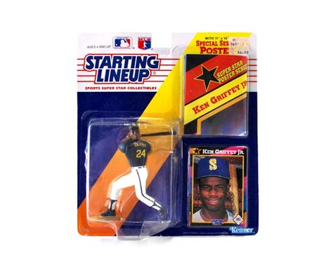 Ken Griffey Jr Starting Lineup Figure Poster Card Seattle