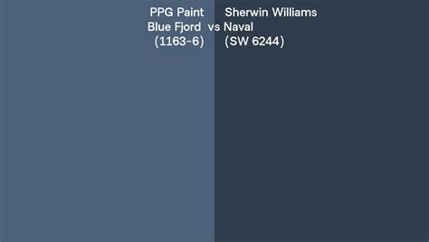 Ppg Paint Blue Fjord 1163 6 Vs Sherwin Williams Naval Sw 6244 Side