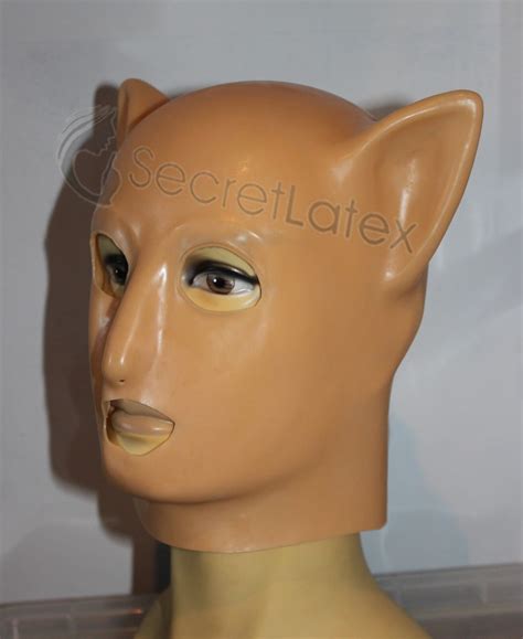BLACK FLESH FETISH PUSSY LATEX CAT HOOD RUBBER MASK FULL HEAD FEMALE TOY SUIT EBay UK