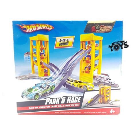 Jual HOT WHEELS HOTWHEELS TRACK PARK RACE 4 IN 1 COMBO ORIGINAL
