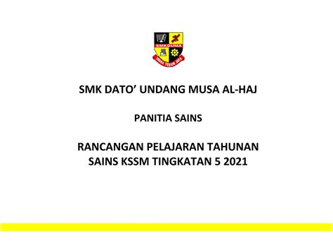 Rpt Subjek Sains Tingkatan Lima Kssm Ppt