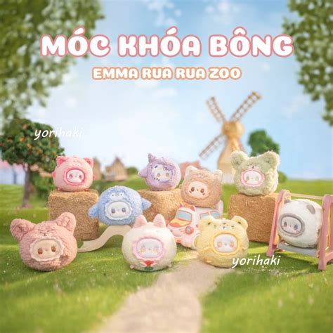 SẴn Blindbox Móc Khóa Bông Xù Emma Rua Rua Zoo Chính Hãng đáng Yêu