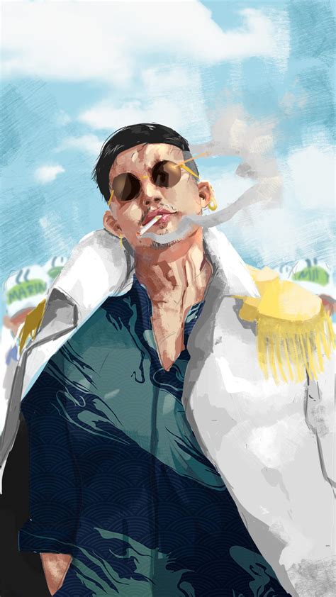 I drew my friend as one piece admiral! : r/OnePiece