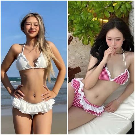 Bikini Biển Thiết Kế 4LOVE Cao Cấp Bèo Nhún Điệu Đà Khoe Vòng Ba Phong Cách Tiểu Thư Sexy Quyến