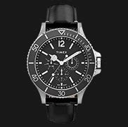 Timex Harborside TW2U12900 Black Dial Black Leather Strap Jamtangan