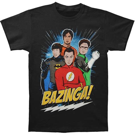 The Big Bang Theory Dc Comics Superheros Group Guys Adult Black T Shirt