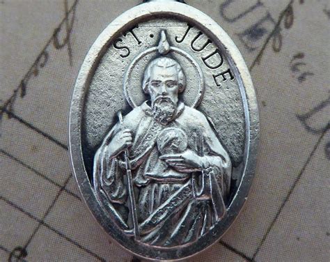 St Jude Thaddeus Vintage Italian Silver Medal Patron Saint Of