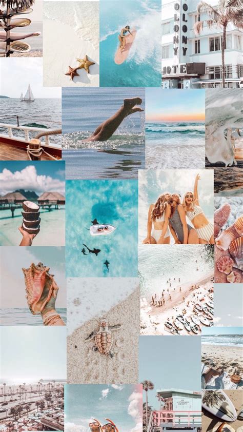 Collage Beach Aesthetic Desktop Wallpaper