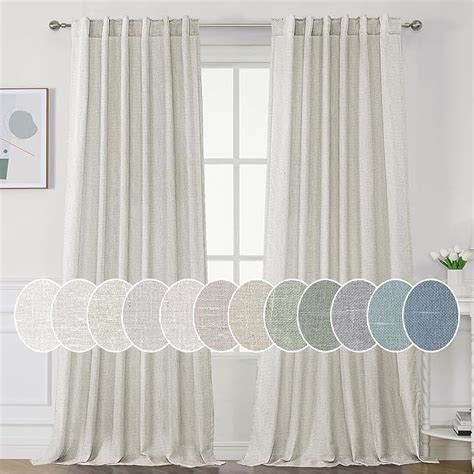 Amazon H VERSAILTEX Natural Linen Curtains 96 Inches Long For