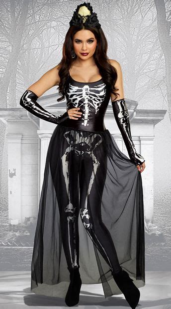 Bare Bones Babe Costume Sexy Skeleton Costume Sexy Skeleton Costume Sheer Skirt