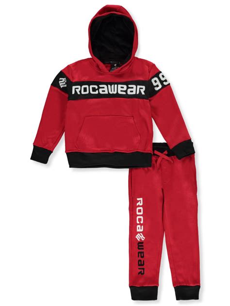 Rocawear Boys Logo Stripe 2 Piece Sweatsuit Outfit