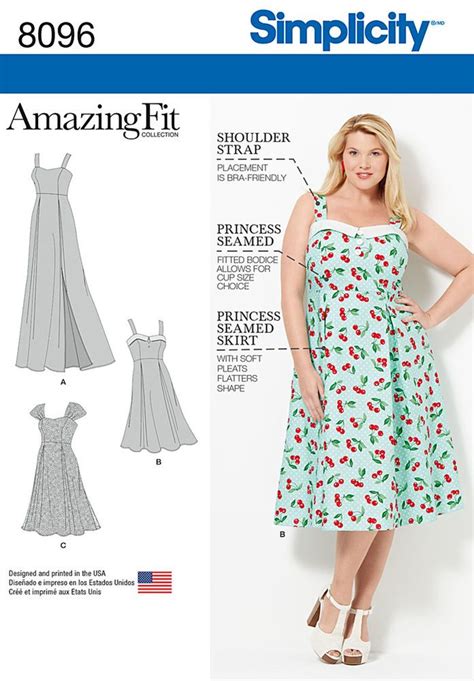 Pattern 8096 Amazing Fit Plus Size Dresses Sundress Pattern Sewing Dresses Sewing Clothes Women