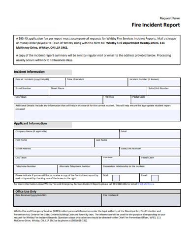 Fire Incident Report 10 Examples PDF