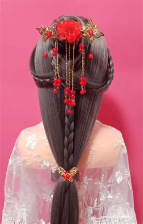 Китайская прическа | Pretty braided hairstyles, Braids, Braided ...