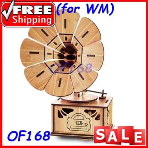 WOODCRAFT ASSEMBLY KIT 3D JIGSAW PUZZLE PHONOGRAPH CARBIDE BAMBOO