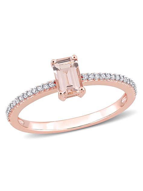 Carat T G W Morganite And Carat T W Diamond K Rose Gold