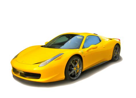 Side View Yellow Ferrari PNG File PNG Mart