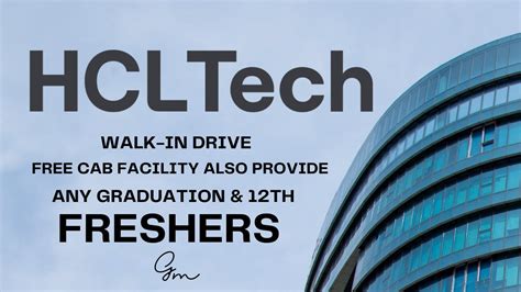 Hcl Hiring For Freshers Walk In Drive In Chennai Youtube