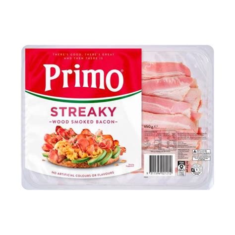 Calories In Primo Gluten Free Streaky Bacon Calcount