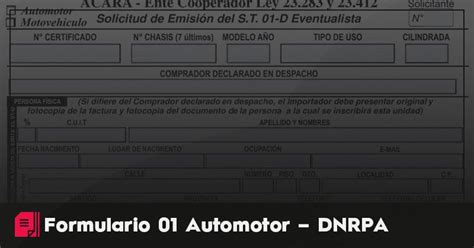 C Mo Tramitar El Formulario Automotor Dnrpa Tr Mites En L Nea