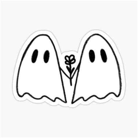 2 Ghosts In Love Sticker For Sale By Gardenknome9 Ghost Tattoo