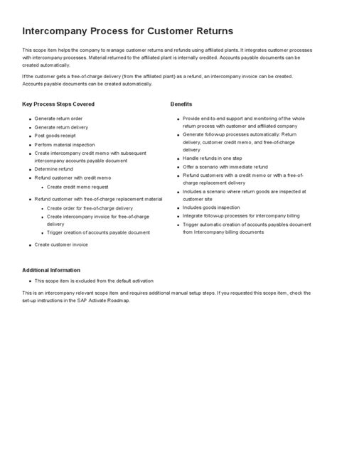 Intercompany Process For Customer Returns 2f4 Pdf Accounts