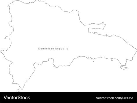 Black white dominican republic outline map Vector Image