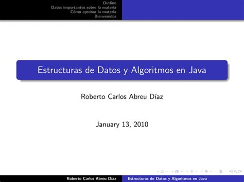 Estructuras De Datos Y Algoritmos Introducci N Ppt