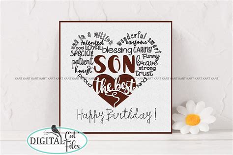 Personalised Son Birthday Card Svg Graphic By Cornelia Creative Fabrica