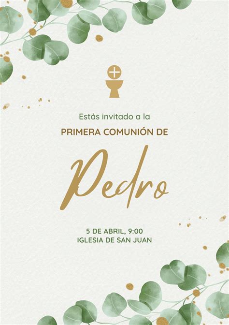 Primera Comunion Invitaciones Para Imprimir Gratis