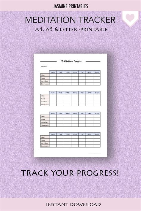 Meditation Planner Meditation Tracker And Mindfulness Journal Etsy