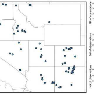 Location of SNOTEL stations used for training the SVR and their density... | Download Scientific ...