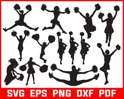 Cheerleader Svg Bundle Cheer Svg Cheer Mom Svg Pngdxf Etsy