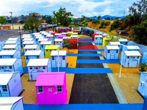 In L A Tiny Home Villages Offer A Temporary Solution In The Citys