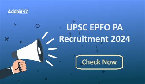 Upsc Epfo Personal Assistant Recruitment 2024 Vacancy Eligibility