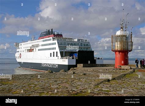 The Iomspc Ferry Manxman Departing From Heysham Harbour In Lancashire