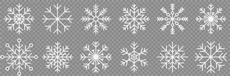 Schneeflocke Variationen Icon Sammlung Schneeflocke Symbole Festgelegt