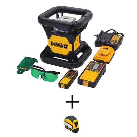 DEWALT 20V MAX Lithium Ion 250 Ft Green Self Leveling Rotary Laser