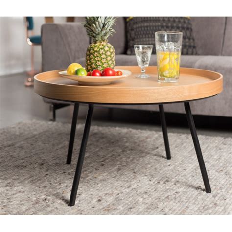 Table Basse Ronde En Chêne Plateau Amovible Oak Tray Zuiver